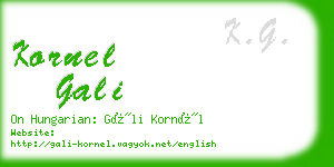 kornel gali business card